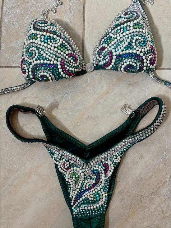Other - NPC/IFBB Crystal-Embellished Dark Green Figure/WPD stage suit